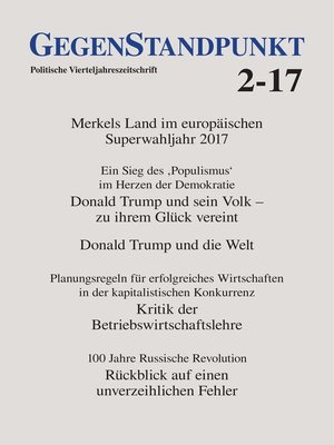 cover image of GegenStandpunkt 2-17